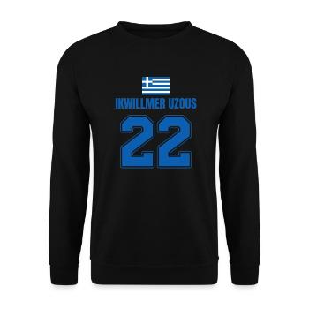 Fußball Griechenland Mallorca Sauf Trikot - Unisex Pullover - Schwarz - Vorne - Alina (178cm) & Michal (187cm)