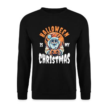 Halloween is my Santa Claus - Unisex Sweatshirt - black - Front - Alina (178cm) & Michal (187cm)
