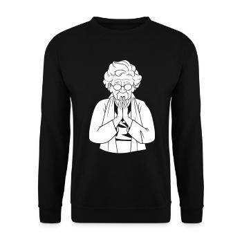 Christian Christianity Granny - Unisex Sweatshirt - black - Front - Alina (178cm) & Michal (187cm)