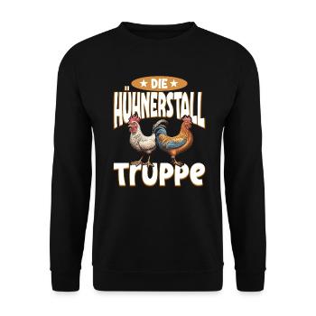 Hühnerhalter Hühnerliebhaber Hühnerzüchter - Unisex Pullover - Schwarz - Vorne - Alina (178cm) & Michal (187cm)
