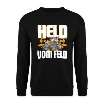 Landwirt Held Vom Feld - Unisex Pullover - Schwarz - Vorne - Alina (178cm) & Michal (187cm)