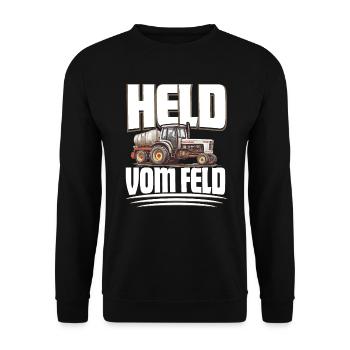 Landwirt Held Vom Feld - Unisex Pullover - Schwarz - Vorne - Alina (178cm) & Michal (187cm)