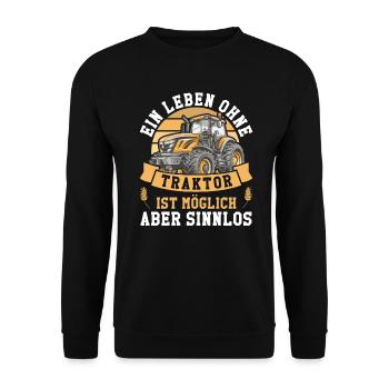 Landwirt Traktor Traktorliebhaber - Unisex Pullover - Schwarz - Vorne - Alina (178cm) & Michal (187cm)