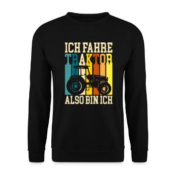 Landwirt Traktorfahrer - Unisex Pullover - Schwarz - Vorne - Alina (178cm) & Michal (187cm)