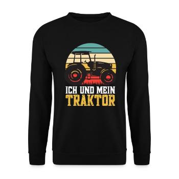 Landwirt Traktorbesitzer - Unisex Pullover - Schwarz - Vorne - Alina (178cm) & Michal (187cm)