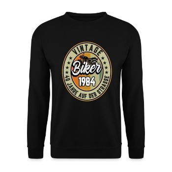 40e anniversaire 1984 motocycliste moto - Sweat-shirt Unisexe - noir - Devant - Alina (178cm) & Michal (187cm)