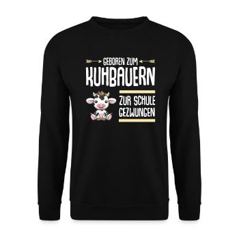 Landwirt Milchbauer Kuhbauer Kind Schule - Unisex Pullover - Schwarz - Vorne - Alina (178cm) & Michal (187cm)