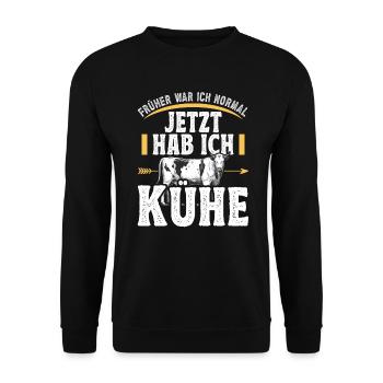 Landwirt Milchbauer Kuhbauer Kuhliebhaber - Unisex Pullover - Schwarz - Vorne - Alina (178cm) & Michal (187cm)