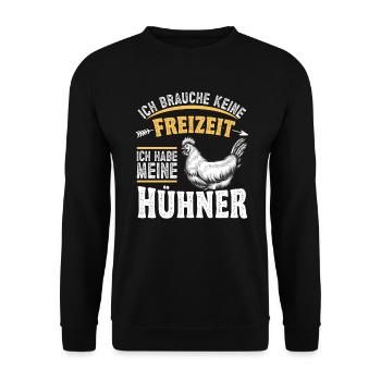 Hühnerbauer Huhn lustige Hühner Geschenke - Unisex Pullover - Schwarz - Vorne - Alina (178cm) & Michal (187cm)