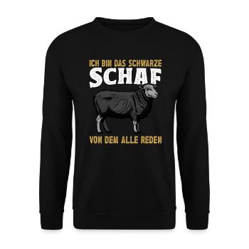 Schaf Schafe Schwarzes Schaf schwarze Schafe - Unisex Pullover - Schwarz - Vorne - Alina (178cm) & Michal (187cm)