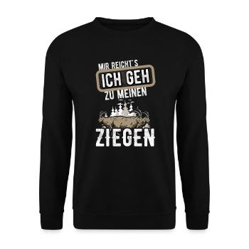 Ziegen Spruch Ziegenhalter - Unisex Pullover - Schwarz - Vorne - Alina (178cm) & Michal (187cm)