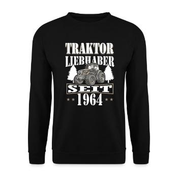 60 Geburtstag 1964 Landwirt Traktor Fan - Unisex Pullover - Schwarz - Vorne - Alina (178cm) & Michal (187cm)