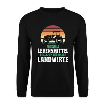 Landwirtschaft Regionale Lebensmitte Landwirte - Unisex Pullover - Schwarz - Vorne - Alina (178cm) & Michal (187cm)