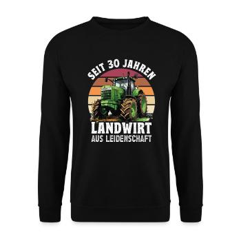 Landwirt aus Leidenschaft Traktor 30 Geburtstag - Unisex Pullover - Schwarz - Vorne - Alina (178cm) & Michal (187cm)