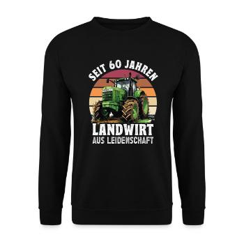 Landwirt aus Leidenschaft Traktor 60 Geburtstag - Unisex Pullover - Schwarz - Vorne - Alina (178cm) & Michal (187cm)
