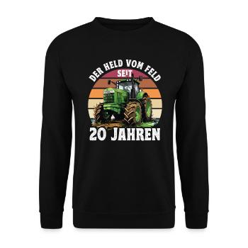 Der held Vom Feld Traktor 28 Geburtstag - Unisex Pullover - Schwarz - Vorne - Alina (178cm) & Michal (187cm)