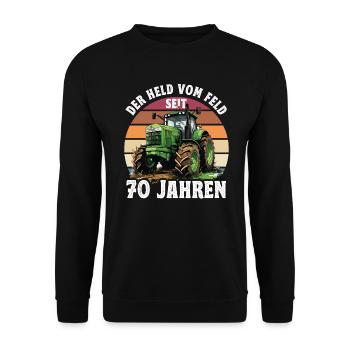 Der held Vom Feld Traktor 28 Geburtstag - Unisex Pullover - Schwarz - Vorne - Alina (178cm) & Michal (187cm)