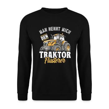 Landwirt Traktorfan Traktor Lass uns über - Unisex Pullover - Schwarz - Vorne - Alina (178cm) & Michal (187cm)