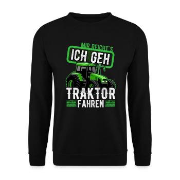 Landwirt Traktorfan Traktor Traktorfahrer Trecker - Unisex Pullover - Schwarz - Vorne - Alina (178cm) & Michal (187cm)