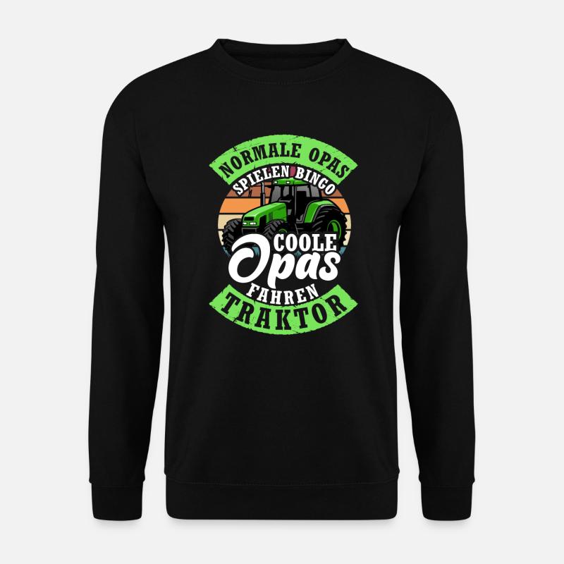 Landwirt Traktorfan Traktor Opa Treckerfahrer - Unisex Pullover - Schwarz