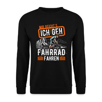 radfahrer radsportler Mir reichts ich geh fahrrad - Unisex Pullover - Schwarz - Vorne - Alina (178cm) & Michal (187cm)