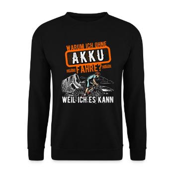 lustiger radfahrer spruch radsportler alter mann - Unisex Pullover - Schwarz - Vorne - Alina (178cm) & Michal (187cm)
