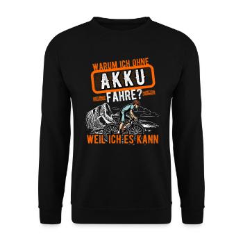 lustiger radfahrer spruch radsportler alter mann - Unisex Pullover - Schwarz - Vorne - Alina (178cm) & Michal (187cm)