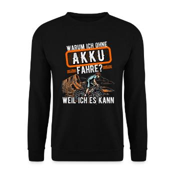 lustiger radfahrer spruch radsportler alter mann - Unisex Pullover - Schwarz - Vorne - Alina (178cm) & Michal (187cm)
