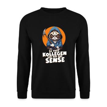 Né pour boire du café, forcé de travailler - Sweat-shirt Unisexe - noir - Devant - Alina (178cm) & Michal (187cm)