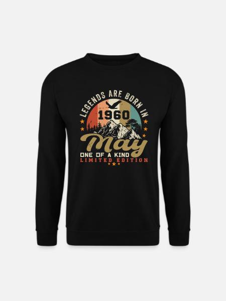 Mai 1960 Geburtstagsgeschenk Mai 1960 - 1960 Mai - Unisex Pullover - Schwarz
