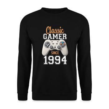 Video Gaming 30 Geburtstag 1994 Classic Gamer - Unisex Pullover - Schwarz - Vorne - Alina (178cm) & Michal (187cm)