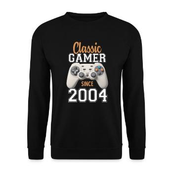 Video Gaming 20 Geburtstag 2004 Classic Gamer - Unisex Pullover - Schwarz - Vorne - Alina (178cm) & Michal (187cm)