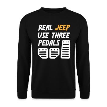 Real Jeeps Use Three Pedals - Unisex Sweatshirt - black - Front - Alina (178cm) & Michal (187cm)