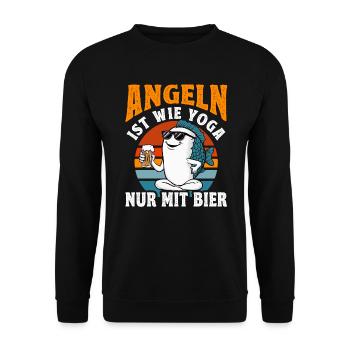 Drôle de pêcheur disant oui, je parle aux poissons - Sweat-shirt Unisexe - noir - Devant - Alina (178cm) & Michal (187cm)