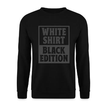 WHITE SHIRT BLACK EDITION WEISSES SHIRT BLACK - Unisex Pullover - Schwarz - Vorne - Alina (178cm) & Michal (187cm)