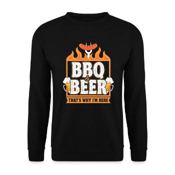 Funny BBQ Quote Barbecue Dad Dad BBQ Beer - Unisex Sweatshirt - black - Front - Alina (178cm) & Michal (187cm)