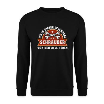 Auto Mechaniker Kfz Mechatroniker Schrauber - Unisex Pullover - Schwarz - Vorne - Alina (178cm) & Michal (187cm)