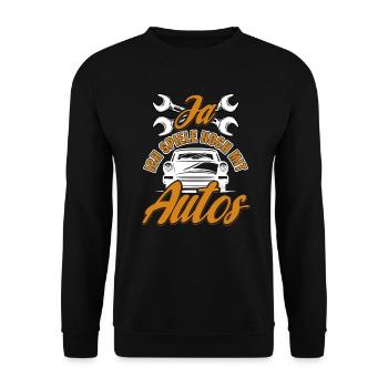 Auto Mechaniker Kfz Mechatroniker Schrauber - Unisex Pullover - Schwarz - Vorne - Alina (178cm) & Michal (187cm)