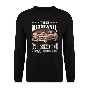 60ème Anniversaire 1994 1995 Mécanique Automobile Vintage - Sweat-shirt Unisexe - noir - Devant - Alina (178cm) & Michal (187cm)