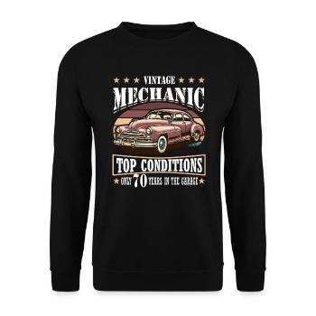 70th Birthday 1994 1995 Car Mechanic Classic Car - Unisex Sweatshirt - black - Front - Alina (178cm) & Michal (187cm)