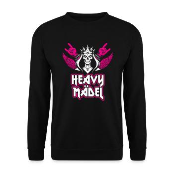 Geschenke für Heavy Metal Fan Frau Heavy Mädel - Unisex Pullover - Schwarz - Vorne - Alina (178cm) & Michal (187cm)