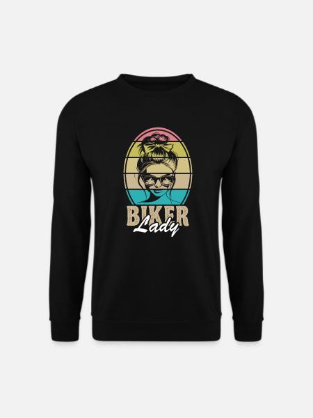 Biker Lady Motorrad Motorradfahrerin Bikerin - Unisex Pullover - Schwarz