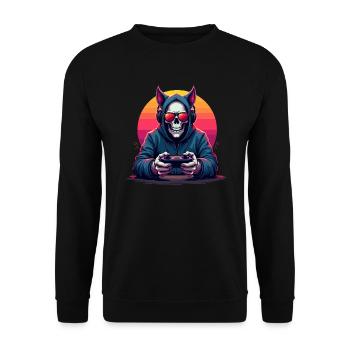 Lunettes de soleil et casques gamer skull en pop - Sweat-shirt Unisexe - noir - Devant - Alina (178cm) & Michal (187cm)