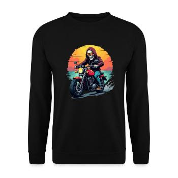 Lunettes de soleil et casques de moto squelette en pop - Sweat-shirt Unisexe - noir - Devant - Alina (178cm) & Michal (187cm)