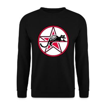 Atomic Utopia - Cat Star - Unisex Sweatshirt - black - Front - Alina (178cm) & Michal (187cm)