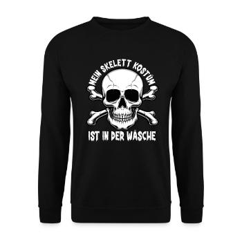Mon costume de squelette est dans la lessive drôle - Sweat-shirt Unisexe - noir - Devant - Alina (178cm) & Michal (187cm)