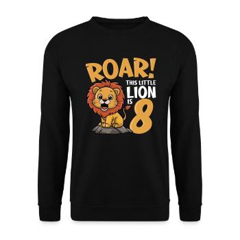 8 Birthday Boy Lion - Unisex Sweatshirt - black - Front - Alina (178cm) & Michal (187cm)