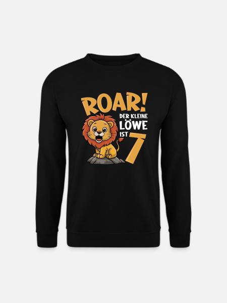 7th Birthday Boy Lion - Unisex Sweatshirt - black