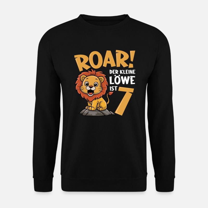 7th Birthday Boy Lion - Unisex Sweatshirt - black