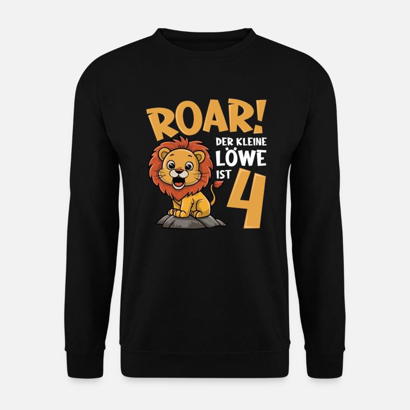 4th Birthday Boy Lion - Unisex Sweatshirt - black